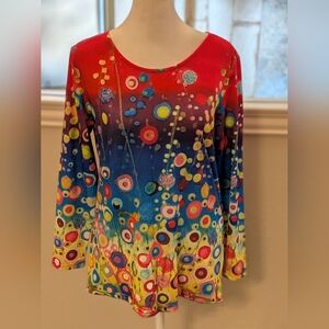 NEW Multicolor Abstract Art Top / Blouse Size M